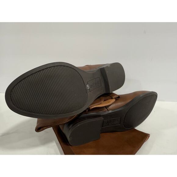 Style & Co Brown Knee High Riding Boots Buckle Strap Faux Leather Classic 6.5 M - Picture 11 of 13